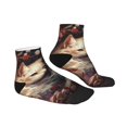 thumbnail image 6 of Salouo Flower Cat Couple Pattern Unisex Middle Tube Socks,Middle-Finger Knee High Socks Over The Calf Tube Stocking Crew Stockings for Women and Men Tube Socks, 6 of 8