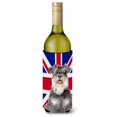 thumbnail image 1 of Schnauzer Con Bandera Británica Union Jack Botella De Vino Aislante Para Bebidas Hugger Kj1164Literk, 1 of 1