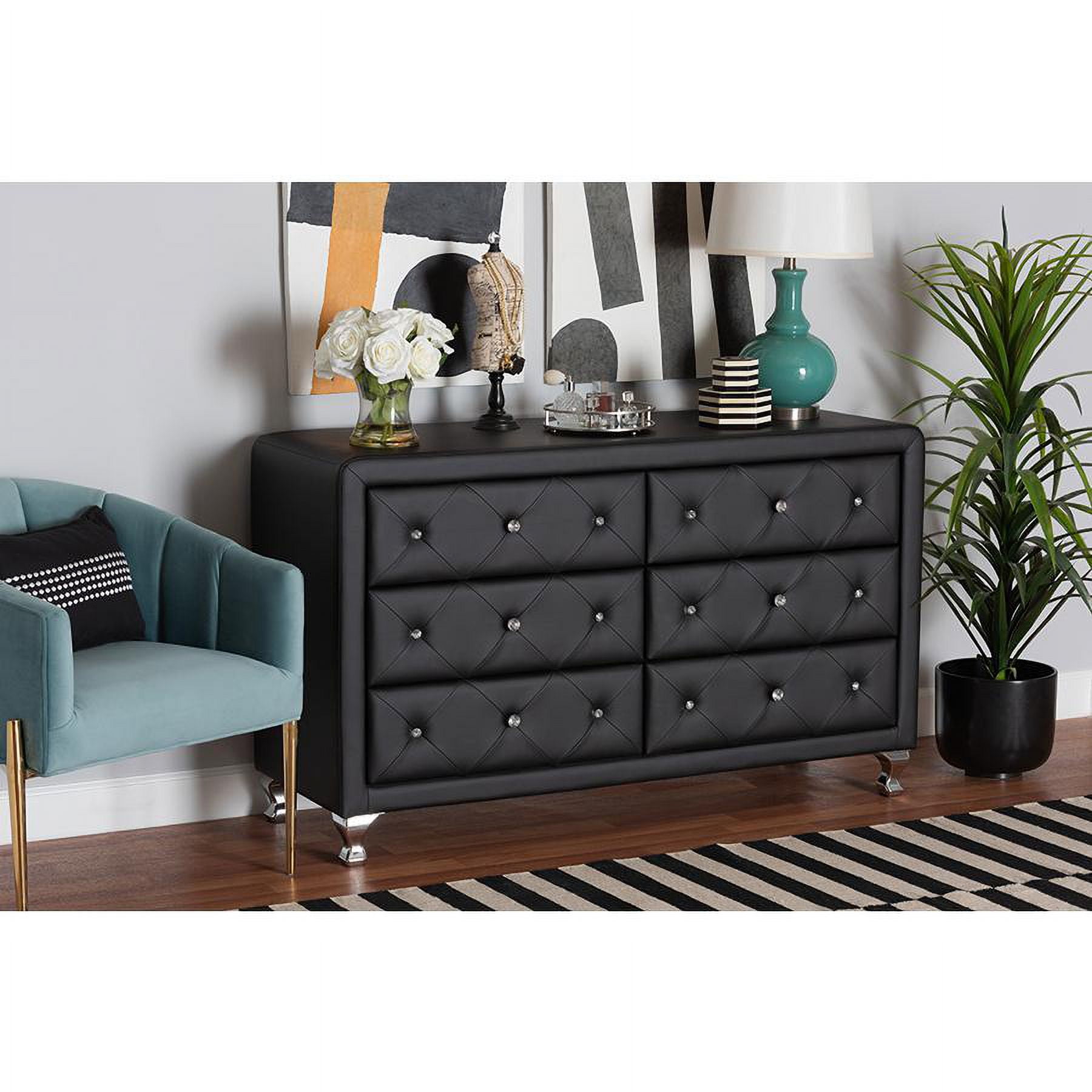 Black clearance tufted dresser