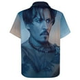 thumbnail image 6 of Johnny Depp Casual Short Sleeve Shirt Lapel Collar Shirt Summer Beach Shirt 7XL, 6 of 8