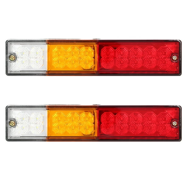Luz LED para remolque de camión, par de luces de posición laterales rectangulares de 12 V y 20 LED, resistente al agua, fabricación excepcional