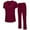 Burgundy, variant on ACTIVE UNIFORMS Women's Breathable Cool Stretch Fabric Scrub Top and cargo Pant Set (Black, X-Small)