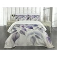 thumbnail image 4 of Ambesonne Purple Quilted Bedspread Set 3 Pcs, Cascading Down Leaves Fall, King Size, Coconut Quartz and Lilac, 4 of 4