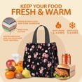 thumbnail image 5 of Pioneer Flower Floral Print Pattern Insulated Lunch Bag for Women & Adults,Large Portable Soft Cooler Lunch Bag,Thermal Food Storage Tote with Pearl Cotton,8.66L,8.75x5.75x9.5 Inch, 5 of 6