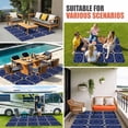 thumbnail image 4 of Navy Blue Boho Outdoor Rug for Patio/Deck/Porch, Non-Slip Large Area Rug 5 x 7 Ft, Farmhouse Abstract Floral Aesthetic Indoor Outdoor Rugs Washable Area Rugs, Reversible Camping Rug Carpet Runner, 4 of 8