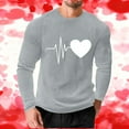 thumbnail image 6 of EchfiProm Mens Graphic Tees Gray Shirts Valentine Graphic Athletic Heart Long Sleeve Tops for Big and Tall Men 3XL, 6 of 8