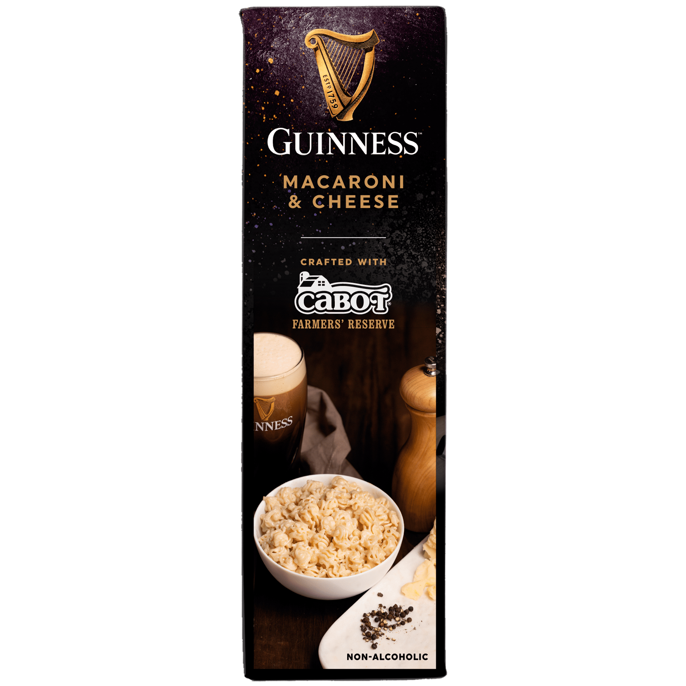 Guinness Cracked Black Pepper Macaroni & Cheese with Organic Pasta, 11 oz Box, Shelf-Stable