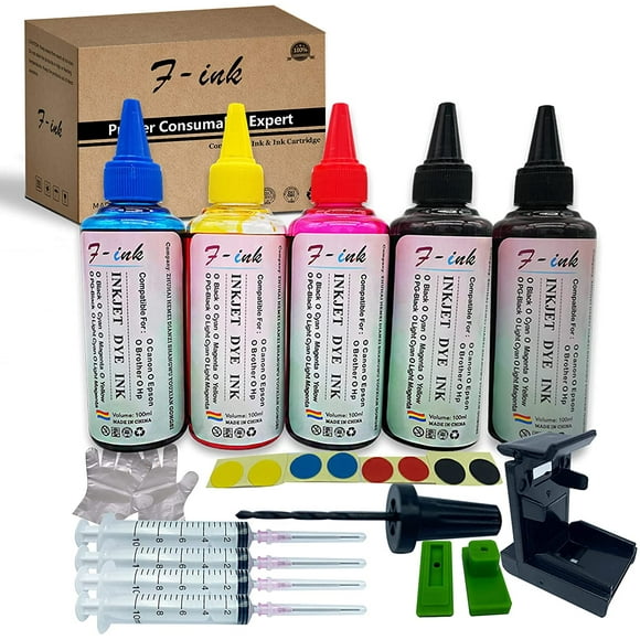 F-ink 500ml Ink Refill Kits Compatible with Canon PG-245XL CL-246XL Ink Cartridge,Work with Pixma iP2820 TR4520 MX490