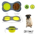 thumbnail image 2 of KE WOOW Bone Shape double bowl collapsible silicone travel pet food container—available in two sizes and three colors. The small size holds 11.83 fl oz - LIME GREEN, 2 of 5