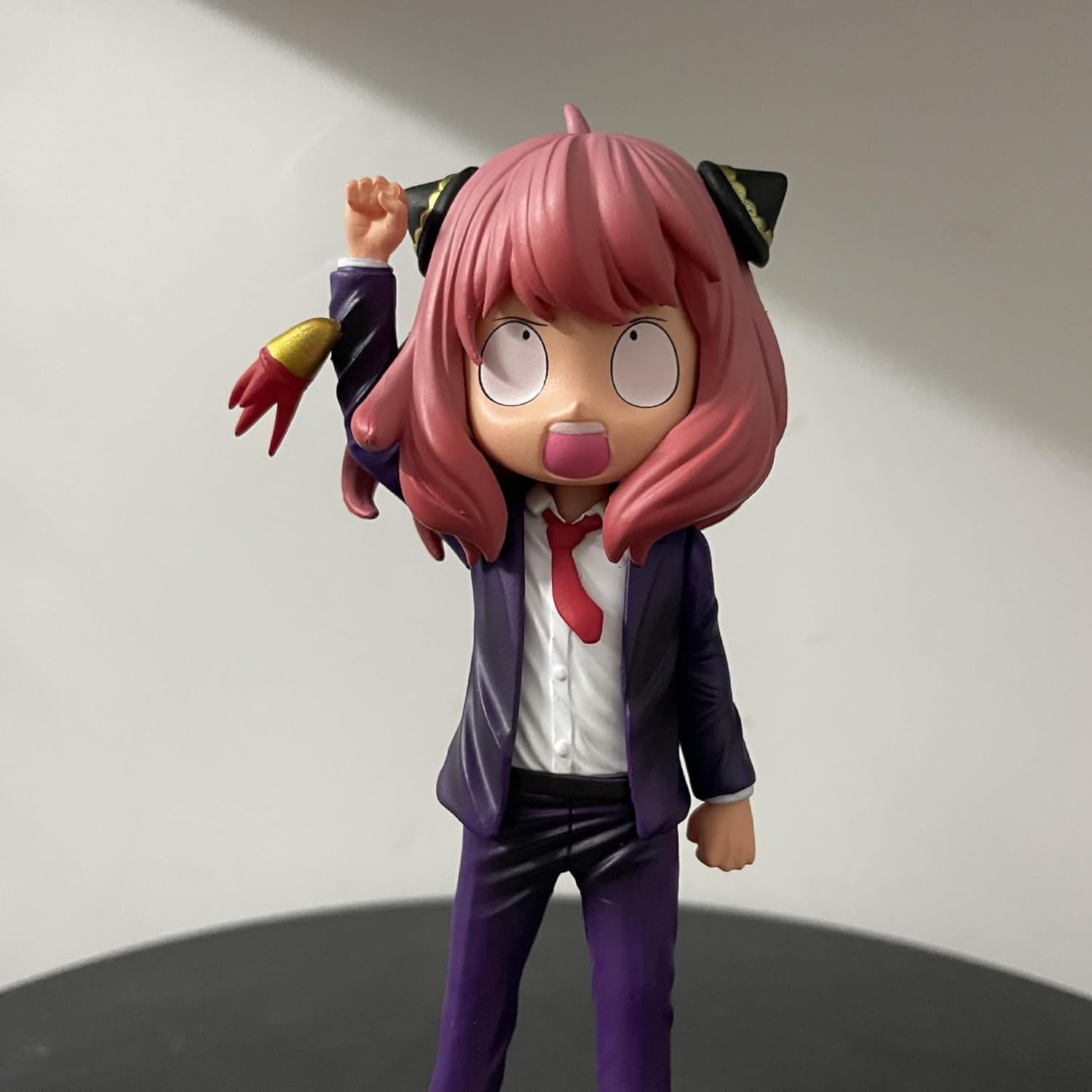 Anya Figure, Suit Anya Forger Cos President Anime Figures 18cm/7.1inch Handmade PVC Cartoon Manga Character Decoration Craft Gift