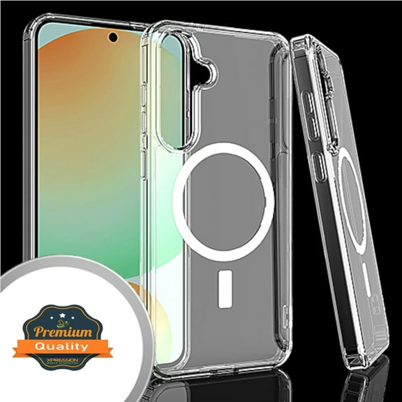 For Samsung Galaxy S24 FE /Fan Edition Magnetic Case with Built in Magnets Compatible with MagSafe, Transparent Slim Hybrid Frame Bumper Phone Case Cover Fit Samsung Galaxy S24 FE, Clear