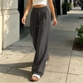 thumbnail image 6 of Mifsaly Women Pants Casual High Waist Wide Leg Palazzo Pants Lightweight Relaxed Fit Comfort Bottoms for Beach Lounge Work and Travel Gray,XL, 6 of 7