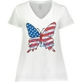 thumbnail image 3 of Inktastic Patriotic Butterfly Women's Plus Size V-Neck T-Shirt, 3 of 5