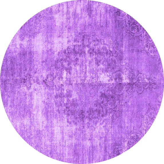 Ahgly Company Indoor Round Persian Purple Traditional Area Rugs, 5' Round