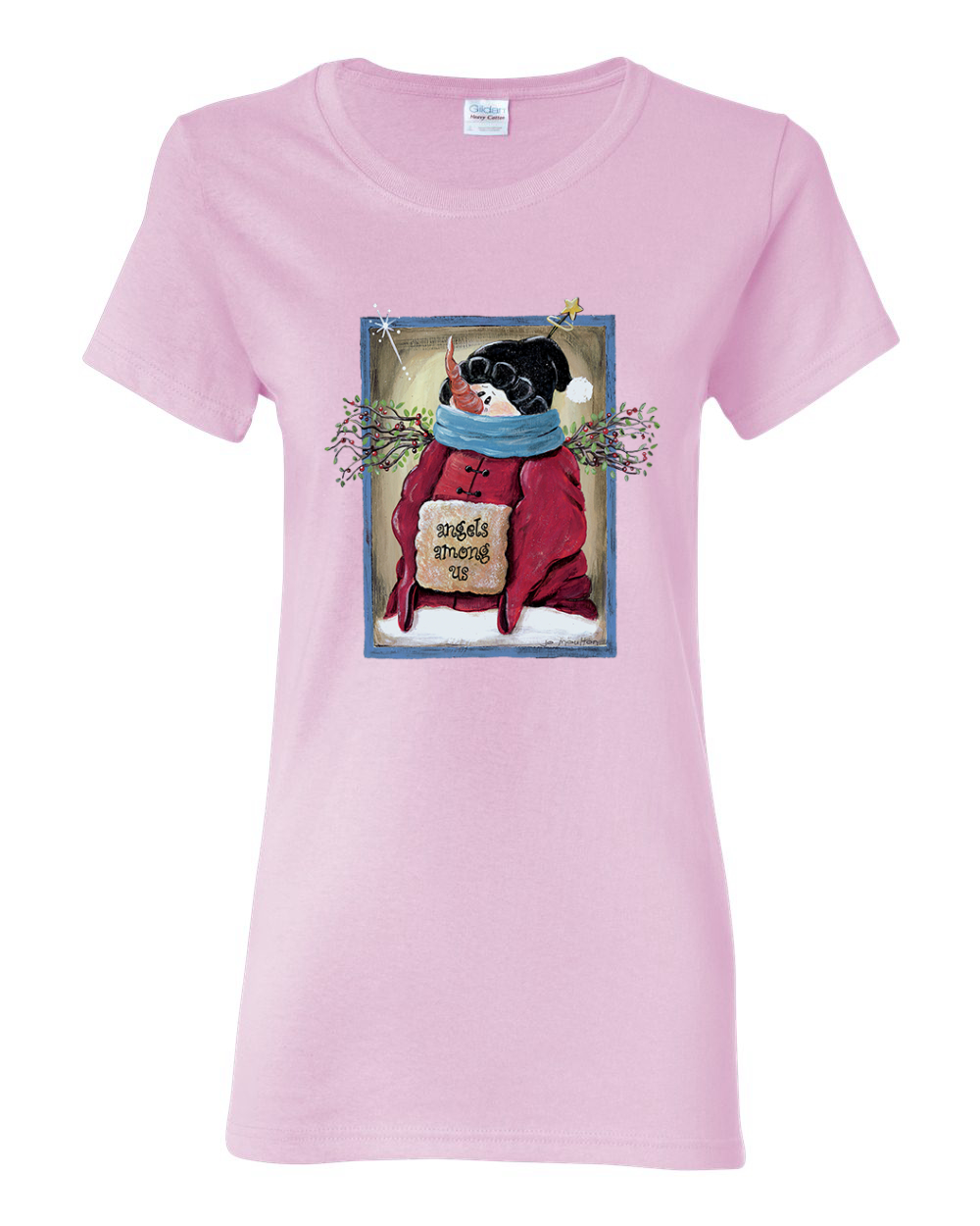 Wild Bobby Christmas Cold Snowman With Angels Among Us Womens Christmas Graphic T Shirt White 2xl Walmart Com Walmart Com