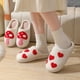 thumbnail image 4 of Mushroom-Zapatillas de algodón con cara sonriente para mujer, pantuflas cálidas de felpa arcoíris para interiores, corazón de melocotón, popular, Invierno, 4 of 5
