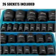 thumbnail image 5 of Impact Socket Set 1/2 Inches 26 Piece Impact Sockets, Shallow Socket, 6-Point Sockets, Rugged Construction, CR-V, 1/2 Inches Drive Socket Set Impact Metric 10mm - 36mm, with a Storage Cage, 5 of 6