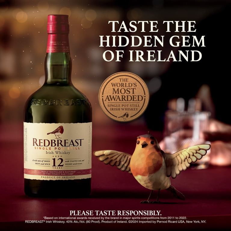 ウイスキー REDBREAST 12 YEARS Irish Whiskey Redbreast 12 Year Old Single Pot Still Irish Whiskey, 750 ml
