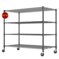 Legooin 72"H Heavy Duty Storage Shelves Steel Rack 2400 lbs 24"W x 60"L, Black