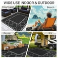 thumbnail image 4 of DEORAB Outdoor Rugs Waterproof Plastic Straw Mat 9'x12' Reversible for RV Patio Deck Beach black & Gray, 4 of 5