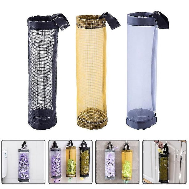 CARBONLIKE 3 soportes para bolsas de comestibles dispensadores de almacenamiento de montaje en pared (colores surtidos)