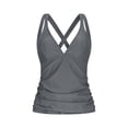 thumbnail image 6 of TaTaai Women's Tankini Two Piece Swimsuit Adjustable Spaghetti Straps Back Tie Design Soft Breathable Fabric Comfortable Casual Swimwear for Beach Pool Vacation Gift, 6 of 9