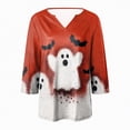 thumbnail image 4 of Towmus Tunics 3/4 Sleeve Plus Size Tops for Women Halloween Dress Shirts 3/4 Sleeve V Neck Flowy Ladies Clothes for Loose, 4 of 5