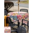 thumbnail image 4 of Light Pink Spring Easter Outdoor Tablecloth - 54x54 Inch Square Dining Table Cover, Bunny Eggs Floral Botanical Waterproof Outdoor Table Cloth with Umbrella Hole & Zipper for Picnic/Patio/Party, 4 of 7