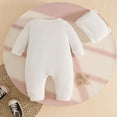 thumbnail image 5 of larppty Newborn Baby Boy Bear Style Long Sleeve Romper and Hat Outfit Set, 5 of 7