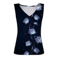 thumbnail image 4 of Vest Tops for Women Summer Casual Ribbed Sleeveless T Shirts Tanks Loose Comfy V Neck Henley Tops Camisole Trendy Cute Floral Printed Tank Tops Ladies Summer Tops Beach Cami Tops, 4 of 5