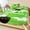 Green, Lime, Neon, Black, variant on Twin XL Size Fitted Sheet Set - Halloween 2 Piece Bedding Sets 16" Deep Pocket Fitted Sheet with 1 Pillowcases, Spooky Autumn Orange Cat Pumpkins Brushed Microfiber Hotel Luxury Bed Sheets