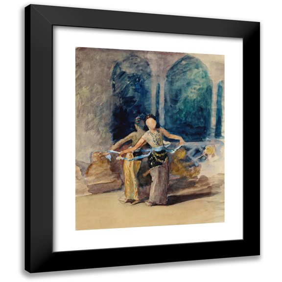 John La Farge 12x14 Black Modern Framed Museum Art Print Titled - Village Dancing Girls at Garoet in the Preanger Regency, Java (1891)