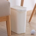 thumbnail image 4 of Small Slim Plastic Wastebasket Trash Can for Bathroom Kitchen Hotel Room Dorm Camper Rv, Space-Saving Design Fits Snugly Between Cabinet And Desk, Effortless , A Trash Can in The Gap of A Bathroom, 4 of 9