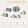 thumbnail image 4 of PawHut Wall-Mount Cat Tree with Scratching Post & Cat Shelves, 4 of 10
