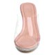 thumbnail image 2 of Sandalias transparentes de Tacón de Bloque con plataforma para Mujer Rosado 41, 2 of 7