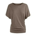 thumbnail image 6 of BSDJILFG Plus Size Tops for Women Basic T-Shirt Loose Fit Solid Color Half Sleeve Round Neck Pullover Blouse ,S-3XL, 6 of 6