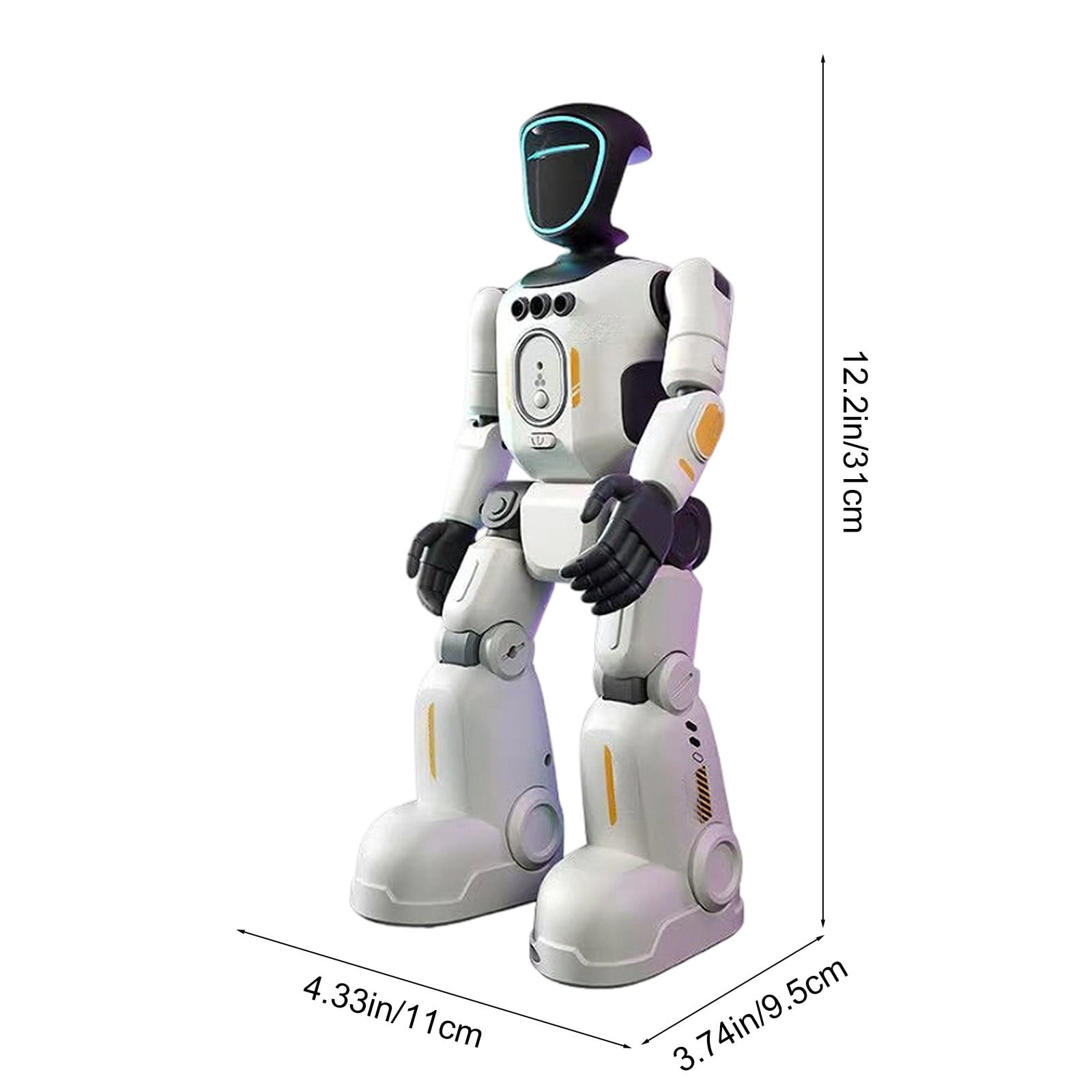 Interactive Robot Toy, Voice Control Remote Programmable Companion with Gesture Sensing, 12 Joint Movements USB Rechargeable, Educational Electronic Device for Family, 13.38x6.29x4.52in