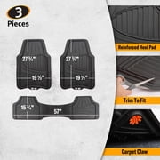 Armor All 3-Piece Full-Coverage Rubber Car Floor Mats Black , 78843WDC