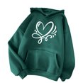 thumbnail image 4 of Fanxing Juniors Casual Heart Print Sweatshirt Lightweight Long Sleeve Pullover Hoodies for Teen Girls Cute Love Heart Graphic Hooded Sweatshirts Recent Orders I Have Placed Green,M, 4 of 4