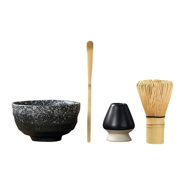 4x juego de batidores de Matcha, herramientas de tazón de Matcha, práctico soporte para batidor de cuchara, Kits de Matcha para preparación de té, Cuenco gris