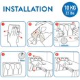 thumbnail image 4 of Adhesive Bathroom Towel Rack, Kitchen Towel Hook with 3 Brushed Stainless Steel Hooks, 10kg, 4 of 5