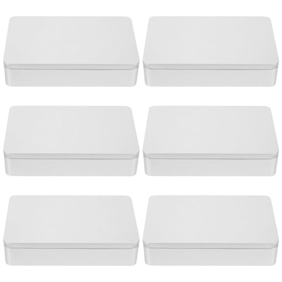 Raindrops 6 Pcs Boxes Basket Metal Tin Box Storage 11.5x8.5cm