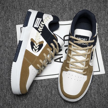 

Men‘s Trendy Colorblock Lace Up Skate Shoes Casual Sneakers