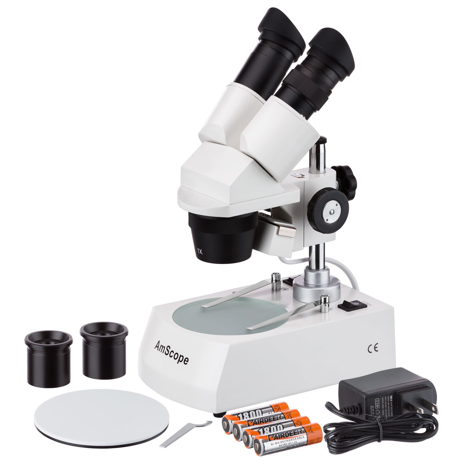 AmScope 10X45X LED Cordless Stereo Microscope w/ Top & Bottom Light