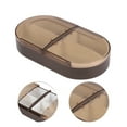 thumbnail image 3 of Unique Bargains 1 Pc 4 Grids Push-Pull Pill Case Detachable for Travel Brown, 3 of 6