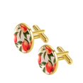 thumbnail image 2 of Peach Stylish Shirt Cufflink Set Made of Stainless Steel for Formal Clothing and Special Occasions, 2 of 6