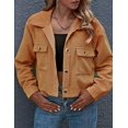 thumbnail image 4 of Women's Fashion Cropped Button Down Corduroy Shirt Shacked Jackets, 4 of 7