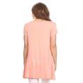thumbnail image 4 of Women's Solid Casual Short Sleeve Loose Fit pockets Knit Tunic Top S-3XL, 4 of 4