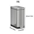 thumbnail image 2 of Bote de basura de cocina con pedal de acero inoxidable con cubo interior, 2 of 7