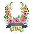 thumbnail image 2 of Watercolor Floral Wreath Wall Mural by Wallmonkeys Peel and Stick Graphic (18 in H x 15 in W) WM292608, 2 of 4